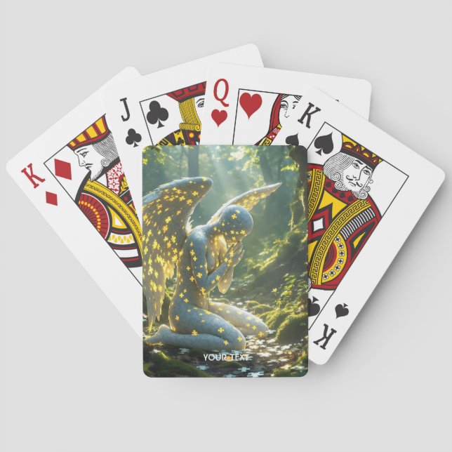 Fantasy Cute Angelic Figure Puzzle Playing Cards (Back)