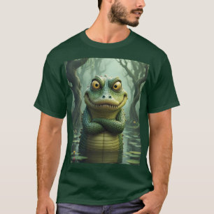 Fantasy Cute Angry Crocodile Trees T-Shirt