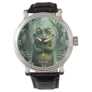 Fantasy Cute Angry Crocodile Trees Watch