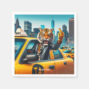 Fantasy Cute Angry Tiger Taxi Napkin