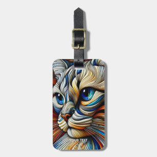Fantasy Cute Art Deco Cat Luggage Tag