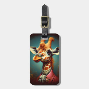 Fantasy Cute Art Deco Giraffe Luggage Tag