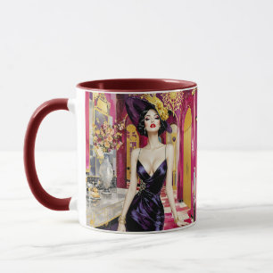 Fantasy Cute Art Deco Lady Mug