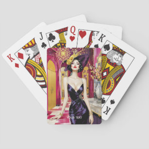Fantasy Cute Art Deco Lady Playing Cards