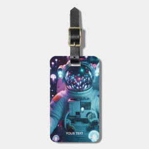 Fantasy Cute Astronaut Jellyfish Space Luggage Tag