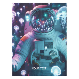 Fantasy Cute  Astronaut Jellyfish Space Tablecloth