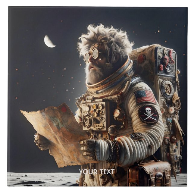 Fantasy Cute Astronaut Map Space Tile (Front)
