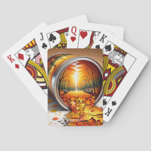 Fantasy Cute Autumn Tin Forest Playing Cards