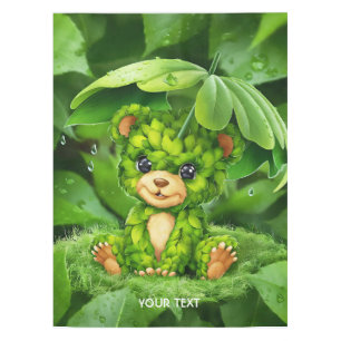 Fantasy Cute Baby Bear Rain Tablecloth