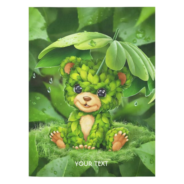 Fantasy Cute Baby Bear Rain Tablecloth (Front)