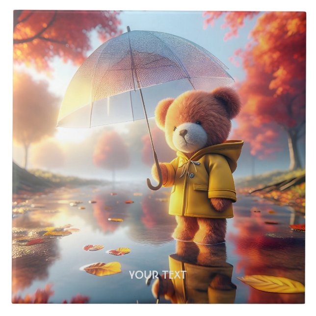 Fantasy Cute Baby Bear Umbrella Tile (Front)