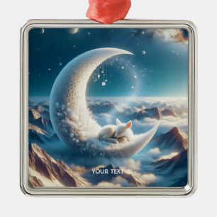 Fantasy Cute Baby Deer Moon Metal Tree Decoration