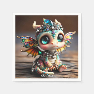 Fantasy Cute Baby Dragon Glass Napkin