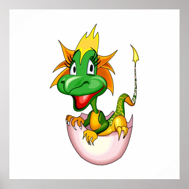 Fantasy Cute Baby Dragon Poster (Front)