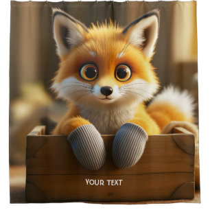Fantasy Cute Baby Fox Box Shower Curtain