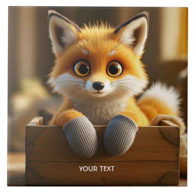 Fantasy Cute Baby Fox Box Tile (Front)