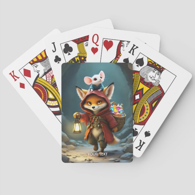 Fantasy Cute Baby Fox Mouse Playing Cards (Back)
