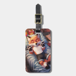 Fantasy Cute Baby Fox Sleeping Luggage Tag