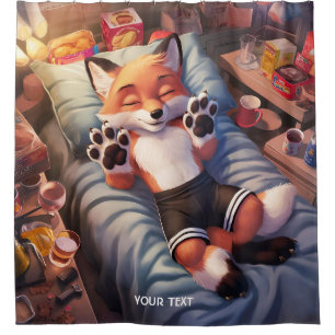 Fantasy Cute Baby Fox Sleeping Shower Curtain