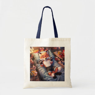 Fantasy Cute Baby Fox Sleeping Tote Bag