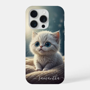 Fantasy Cute Baby Kitty Cat Lover's Personalised iPhone 15 Pro Case
