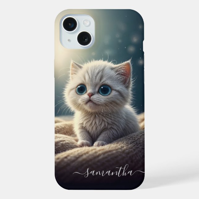 Fantasy Cute Baby Kitty Cat Lover's Personalised iPhone Case (Back)
