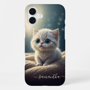 Fantasy Cute Baby Kitty Cat Lover's Personalised iPhone 16 Plus Case