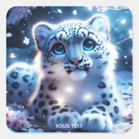 Fantasy Cute Baby Snow Leopard