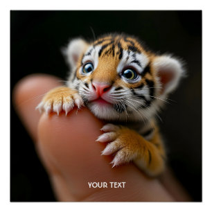 Fantasy Cute Baby Tiger Finger Poster