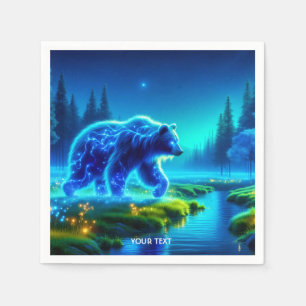 Fantasy Cute Bear River Meadow Napkin