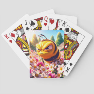 Fantasy Cute Bee Flowers Sun Playing Cards