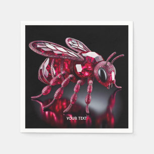 Fantasy Cute Bee Ruby Diamonds Napkin