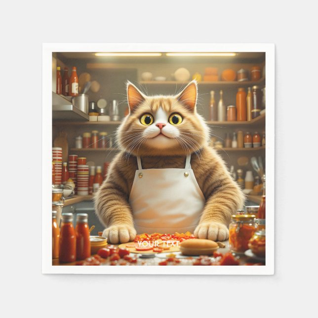 Fantasy Cute Big Eyes Cat Napkin (Front)