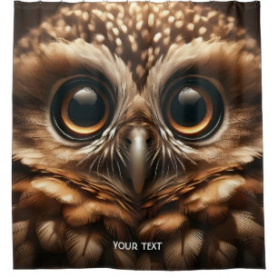 Fantasy Cute Big Eyes Owl Shower Curtain