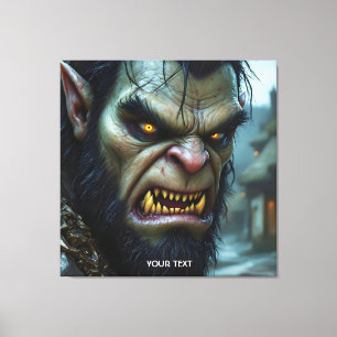 Fantasy Cute Big Strong Warrior Canvas Print