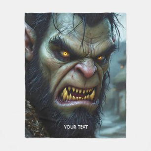 Fantasy Cute Big Strong Warrior Fleece Blanket