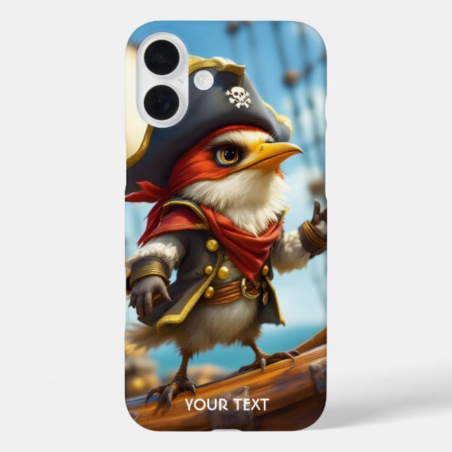 Fantasy Cute Bird Captain Pirate Case-Mate iPhone Case (Back)