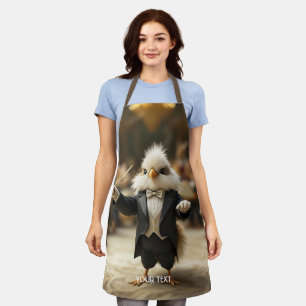 Fantasy Cute Bird Conducts Orchestra Apron