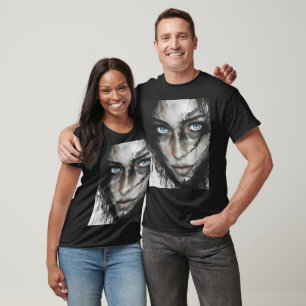 Fantasy Cute Black Blue Girl T-Shirt