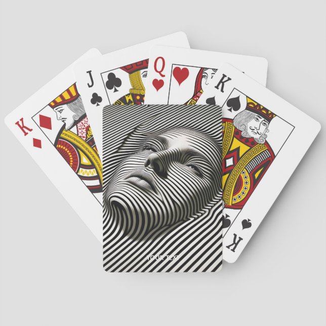 Fantasy Cute Black White Face Playing Cards (Back)