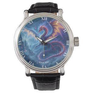 Fantasy Cute Blue Dragon City Watch