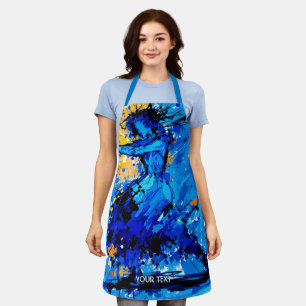 Fantasy Cute Blue Orange Dancer Apron