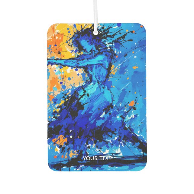 Fantasy Cute Blue Orange Dancer Car Air Freshener (Front)