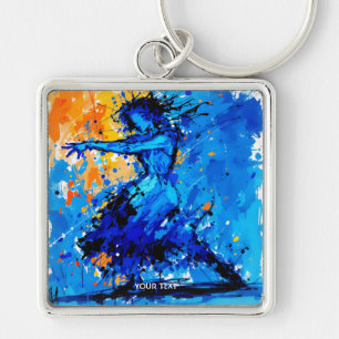 Fantasy Cute Blue Orange Dancer Key Ring