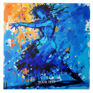 Fantasy Cute Blue Orange Dancer Tile