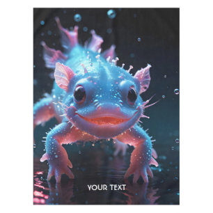 Fantasy Cute Blue Smiling Axolotl Tablecloth