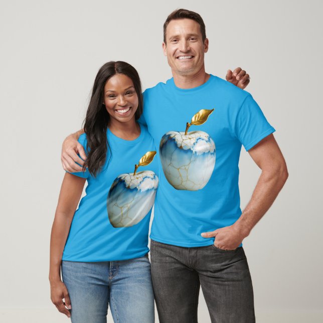 Fantasy Cute Blue Tones Apple T-Shirt (Unisex)