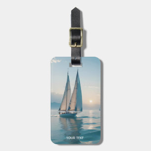 Fantasy Cute Boat Sea Sun Luggage Tag