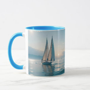 Fantasy Cute Boat Sea Sun Mug