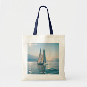 Fantasy Cute Boat Sea Sun Tote Bag